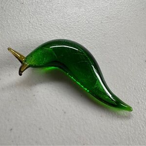 Green Glass Slug Figurine